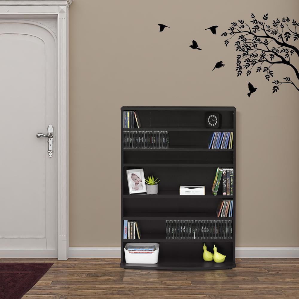 Furinno JAYA 6-Tier Multimedia Storage Tower, Espresso 17059EX. Picture 1