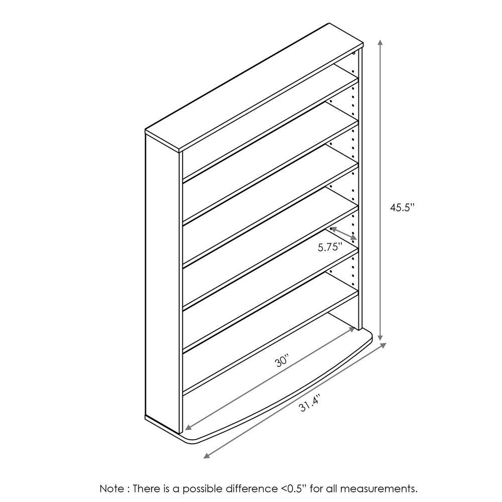 Furinno JAYA 6-Tier Multimedia Storage Tower, Espresso 17059EX. Picture 3