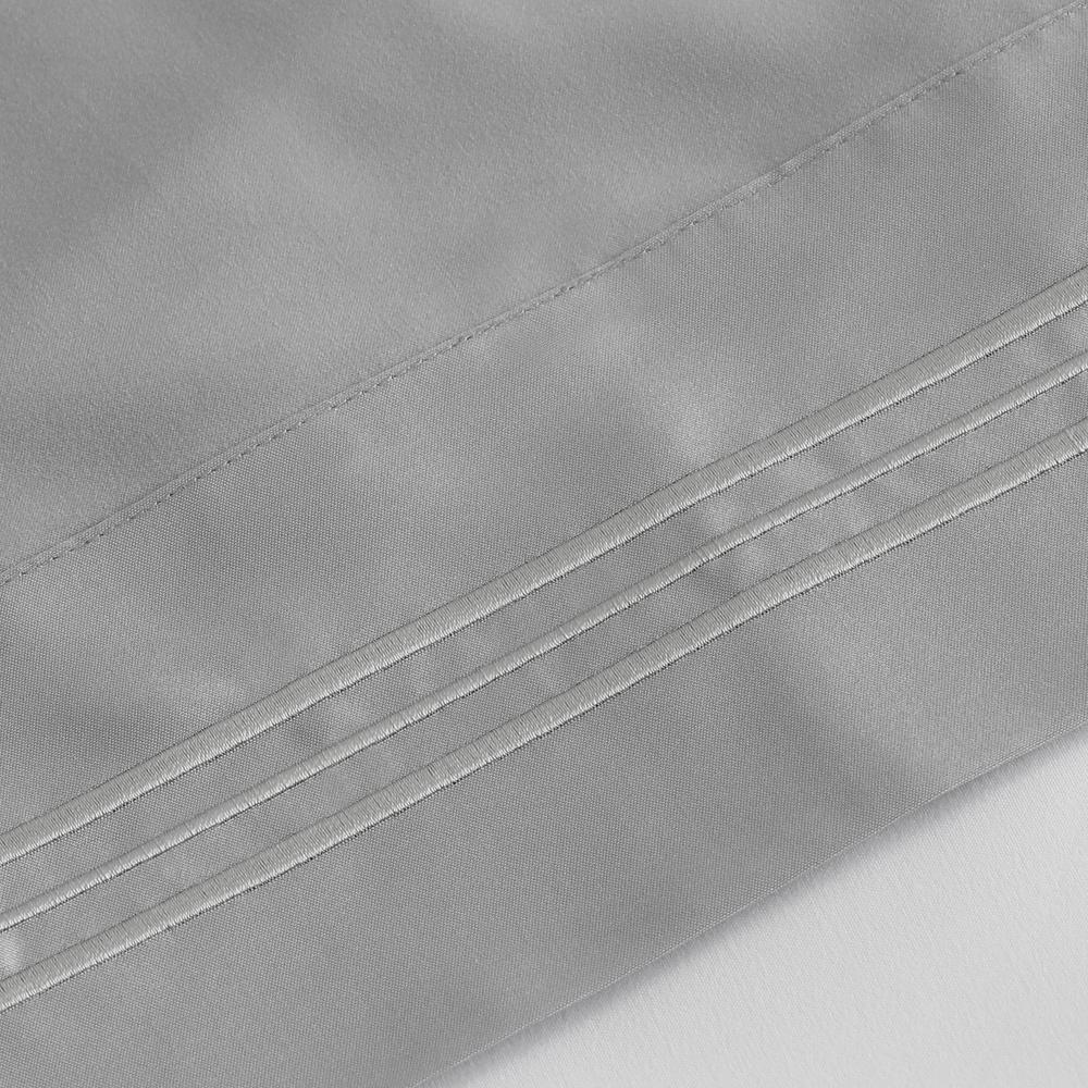 Furinno Angeland Vienne 4-Piece Microfiber Bed Sheet Set, King, Grey. Picture 3