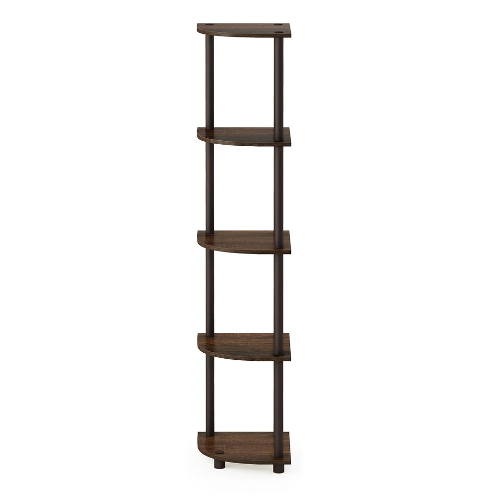 Furinno 99811 Turn-N-Tube 5 Tier Corner Display Rack Multipurpose Shelving Unit, Walnut/Brown. Picture 3