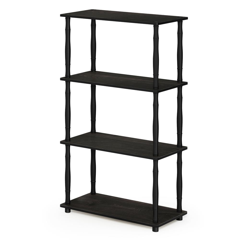Furinno Turn-N-Tube 4-Tier Multipurpose Shelf Display Rack with Classic Tubes, Espresso/Black, 18034EX/BK. Picture 1
