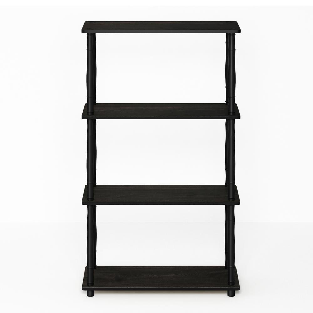 Furinno Turn-N-Tube 4-Tier Multipurpose Shelf Display Rack with Classic Tubes, Espresso/Black, 18034EX/BK. Picture 3