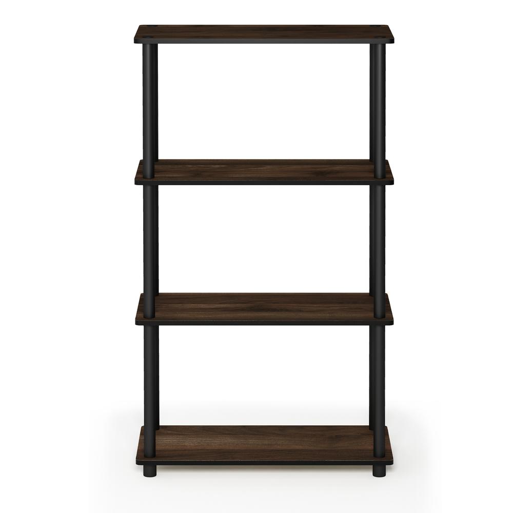 Furinno Turn-N-Tube 4-Tier Multipurpose Shelf Display Rack, Columbia Walnut/Black, 99557CWN/BK. Picture 3