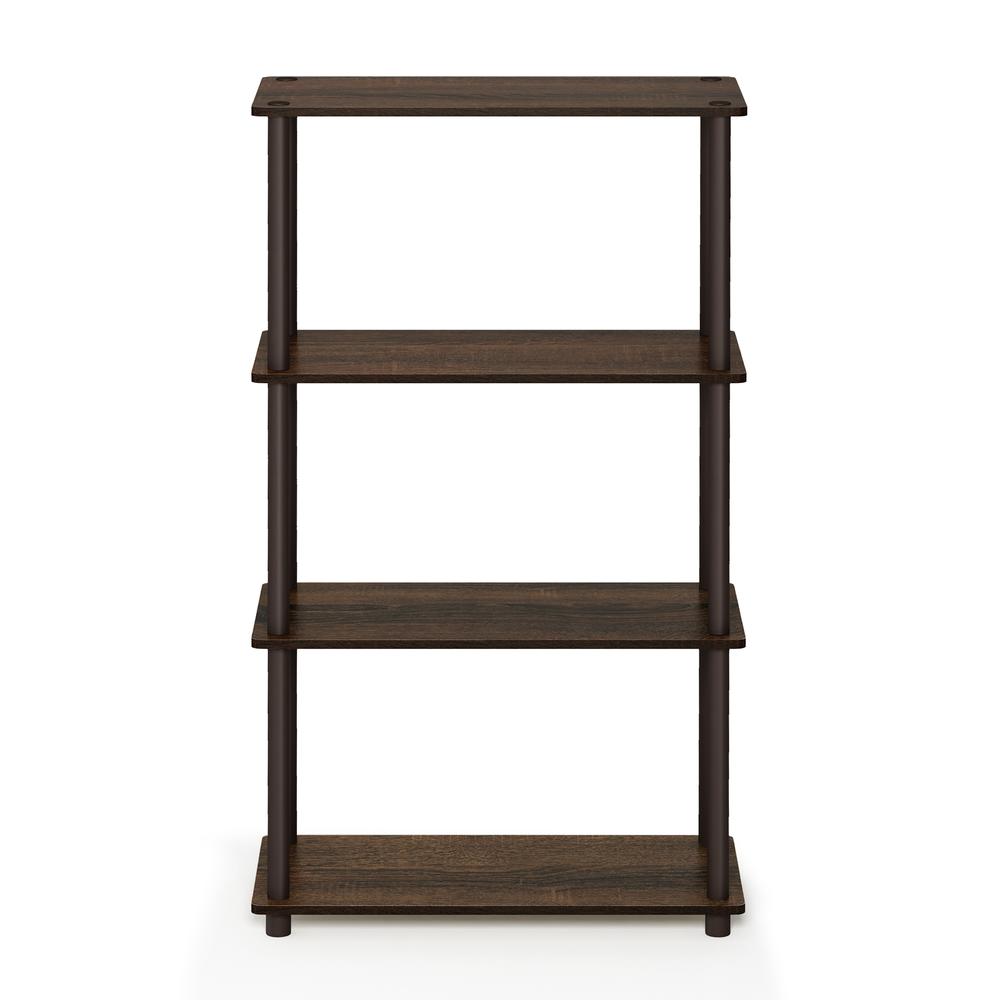 Furinno 99557 Turn-N-Tube 4-Tier Multipurpose Shelf Display Rack, Walnut/Brown. Picture 3