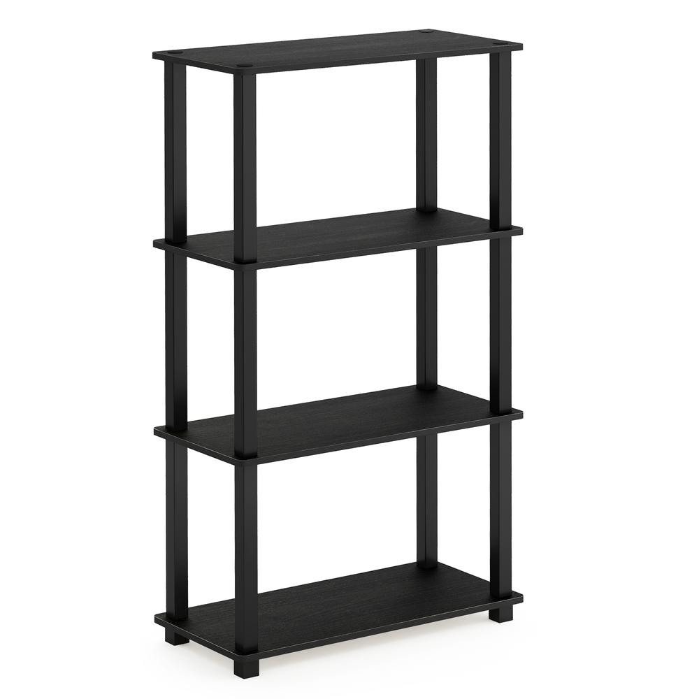 Turn-S-Tube 4-Tier Multipurpose Shelf Display Rack with Square Tube, Americano/Black. Picture 1