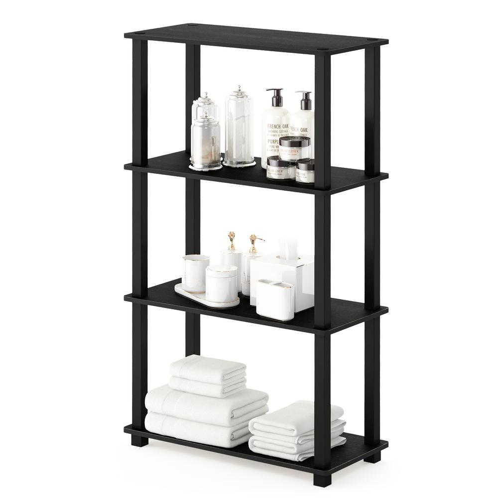 Turn-S-Tube 4-Tier Multipurpose Shelf Display Rack with Square Tube, Americano/Black. Picture 4
