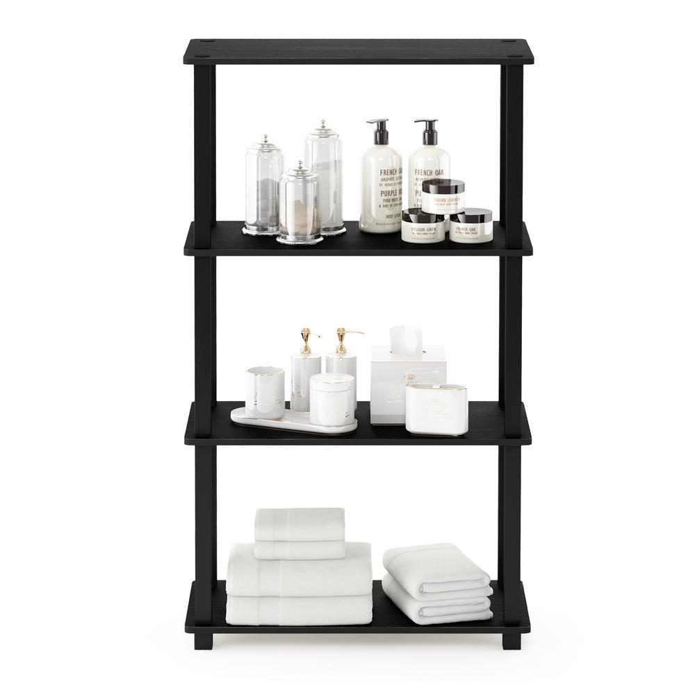 Turn-S-Tube 4-Tier Multipurpose Shelf Display Rack with Square Tube, Americano/Black. Picture 5
