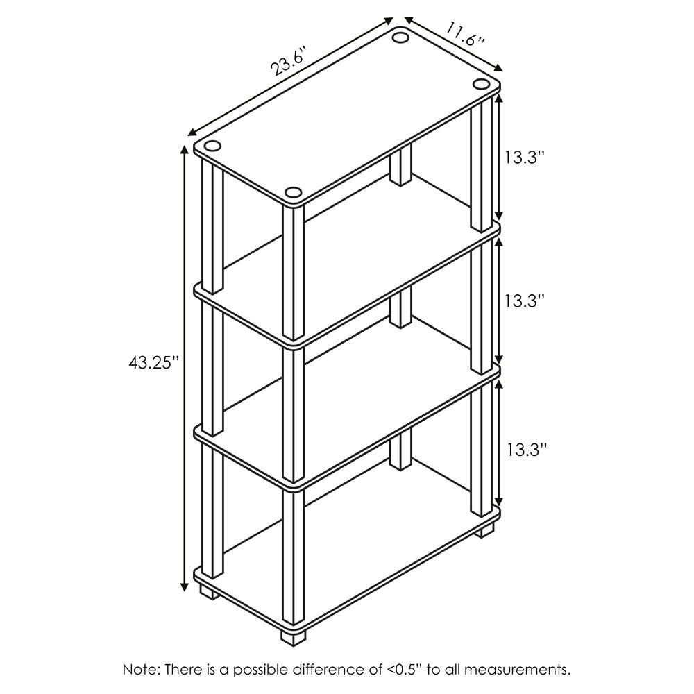 Furinno Turn-S-Tube 4-Tier Multipurpose Shelf Display Rack with Square Tube, Beech/White, 18028BE/WH. Picture 2