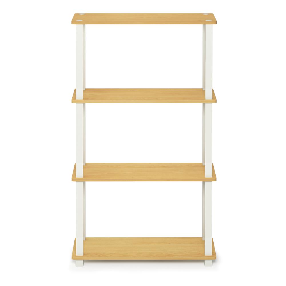 Furinno Turn-S-Tube 4-Tier Multipurpose Shelf Display Rack with Square Tube, Beech/White, 18028BE/WH. Picture 3