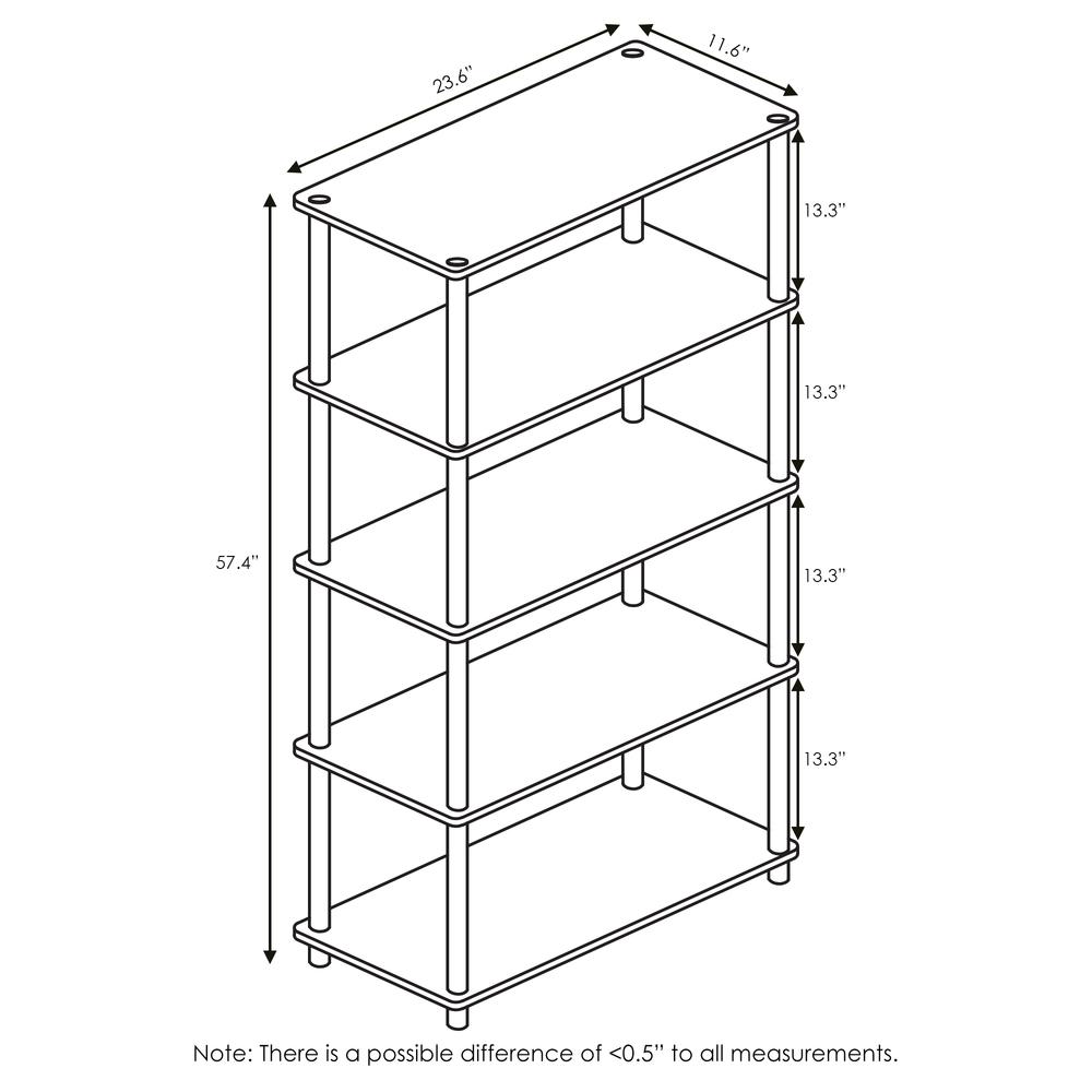 Furinno Turn-N-Tube 5-Tier Multipurpose Shelf Display Rack, Beech/White, 17091BE/WH. Picture 2