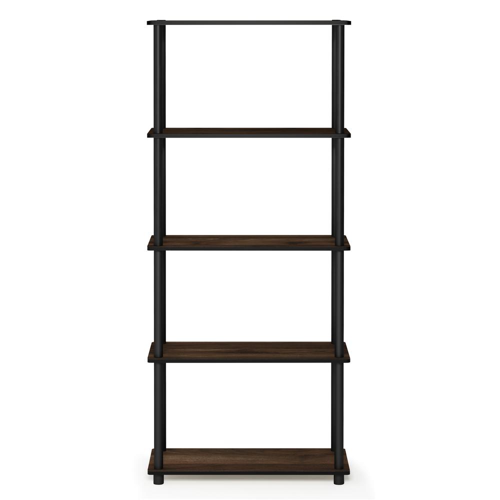 Furinno Turn-N-Tube 5-Tier Multipurpose Shelf Display Rack, Columbia Walnut/Black, 17091CWN/BK. Picture 3
