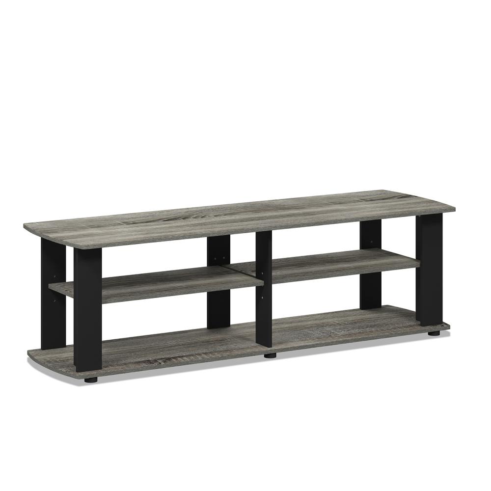 Furinno Nelly Entertainment Center TV Stand, French Oak/Black. Picture 1