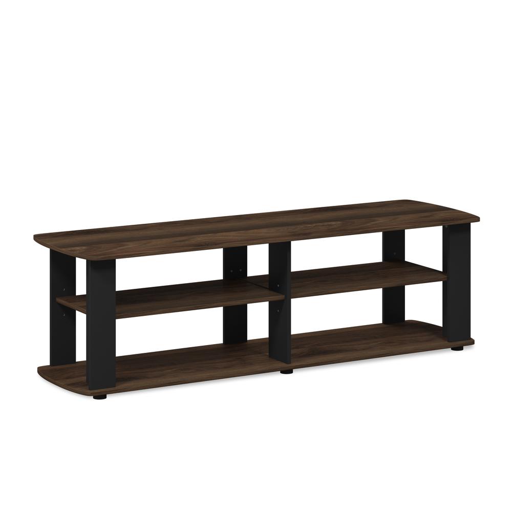 Furinno Nelly Entertainment Center TV Stand, Columbia Walnut/Black. Picture 1