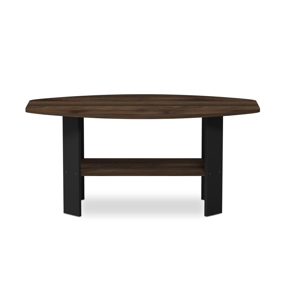 Furinno Simple Design Coffee Table, Columbia Walnut/Black. Picture 2