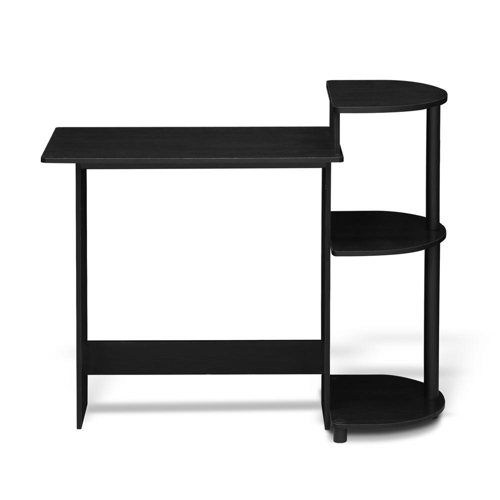 Compact Computer Desk with Shelves, Americano/Black. Picture 3