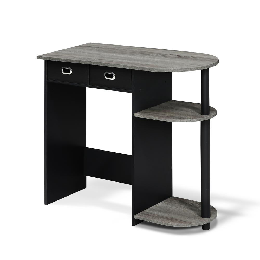 Furinno Go Green Home Laptop Notebook Computer Desk/Table, French Oak Grey/Black/Black, 11193GYW/BK/BK. Picture 1