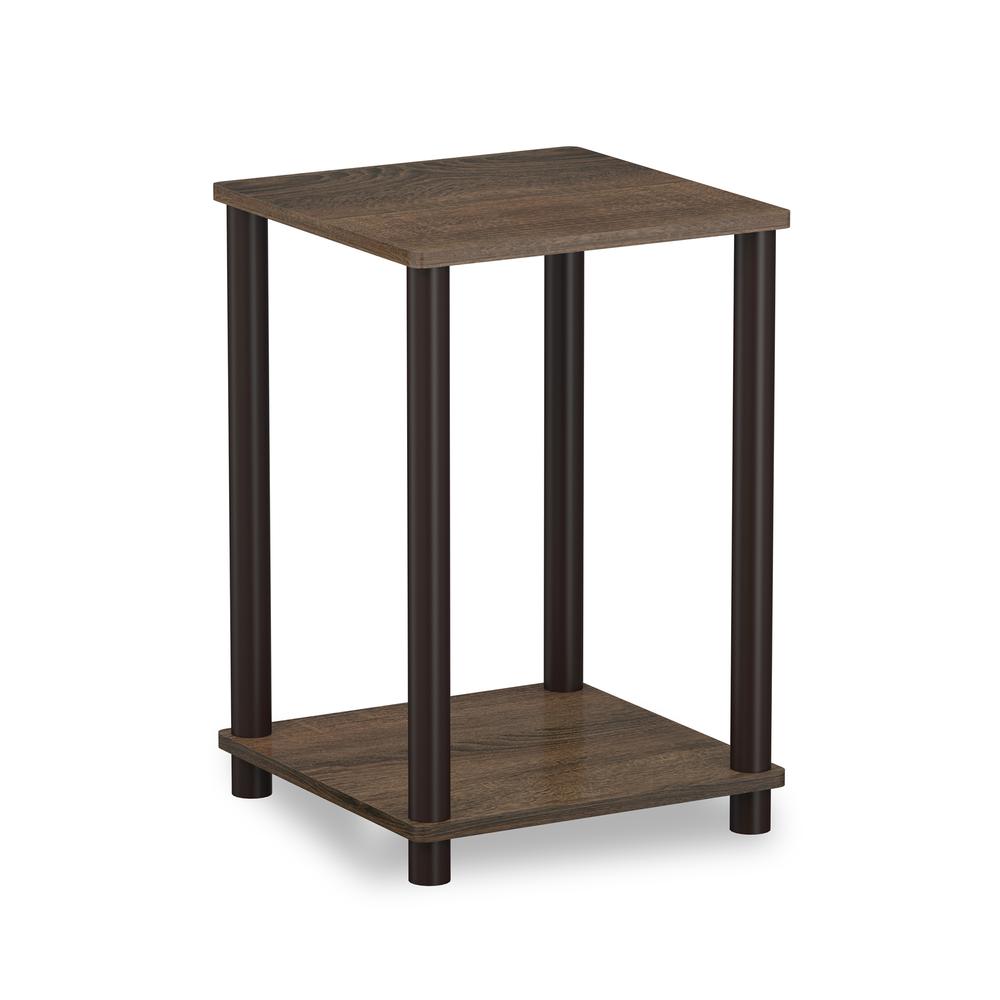 Furinno Turn-N-Tube Haydn End Table, Walnut/Brown. Picture 1