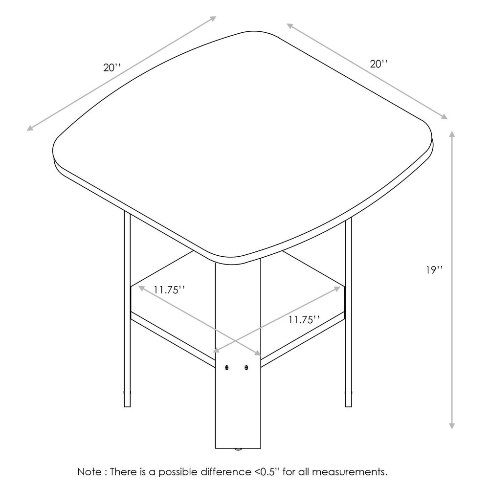 Furinno Simple Design End/SideTable, Columbia Walnut/Black. Picture 2