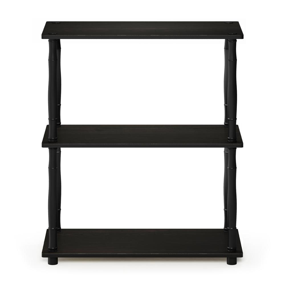 Furinno Turn-N-Tube 3-Tier Compact Multipurpose Shelf Display Rack with Classic Tube, Espresso/Black. Picture 3