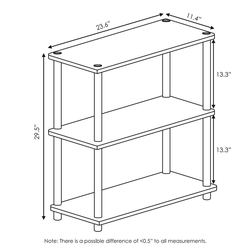 Furinno Turn-N-Tube 3-Tier Compact Multipurpose Shelf Display Rack, Walnut/Brown, 10024WN/BR. Picture 2