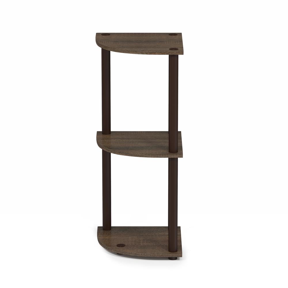 Furinno Turn-N-Tube 3-Tier Corner Display Rack Multipurpose Shelving Unit, Walnut/Brown, 12077WN/BR. Picture 3