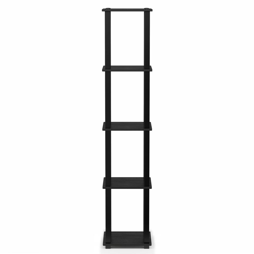 Turn-S-Tube 5-Tier Corner Square Rack Display Shelf with Square Tube, Americano/Black. Picture 3