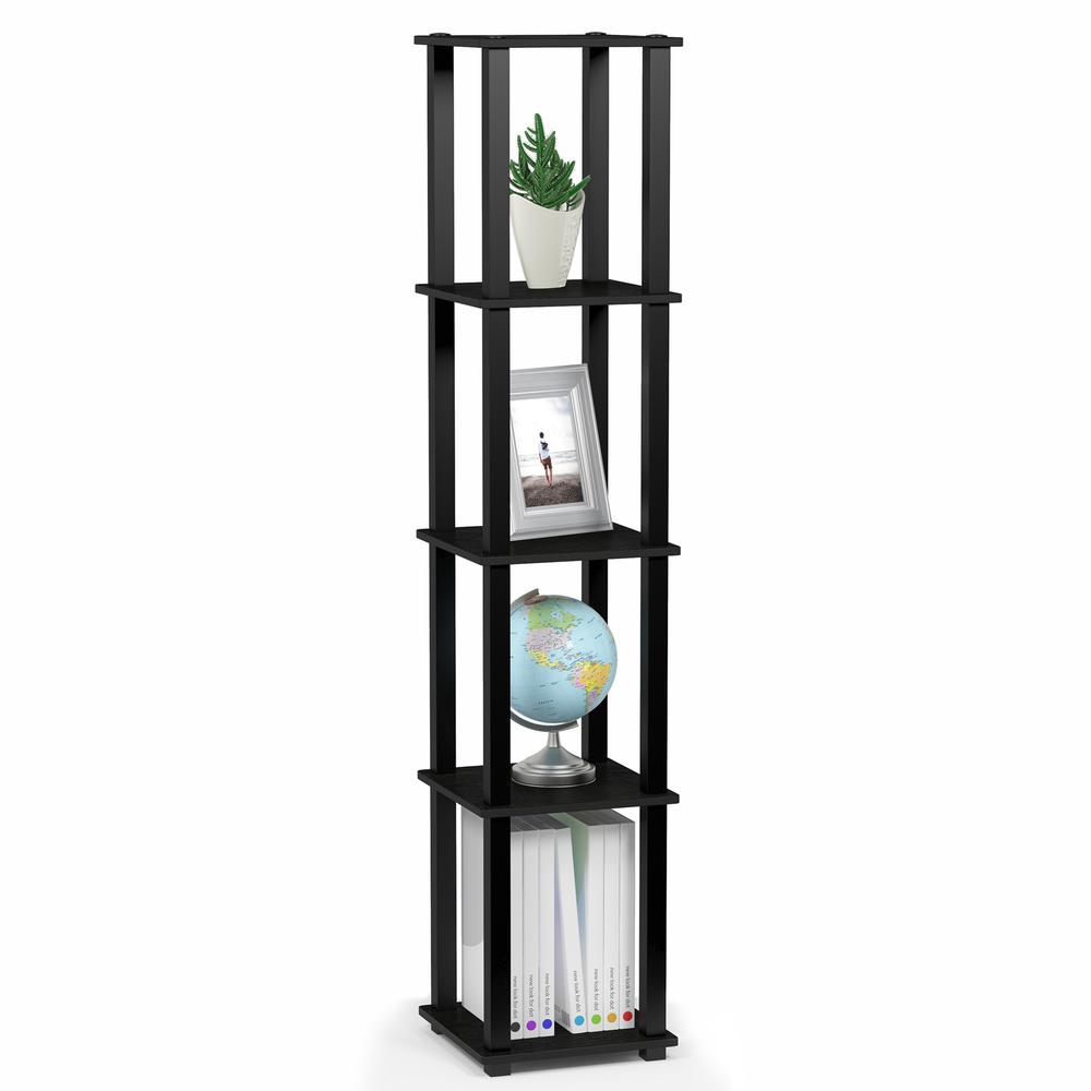 Turn-S-Tube 5-Tier Corner Square Rack Display Shelf with Square Tube, Americano/Black. Picture 4