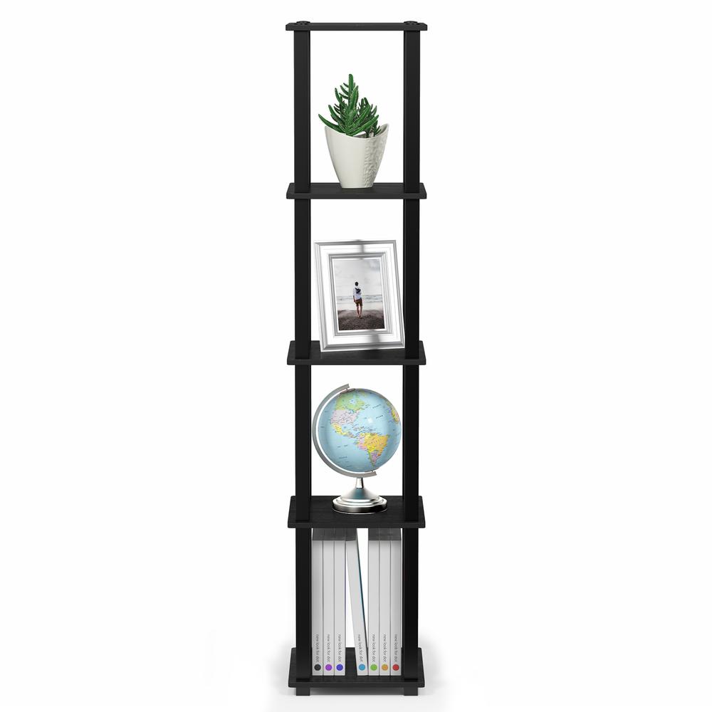 Turn-S-Tube 5-Tier Corner Square Rack Display Shelf with Square Tube, Americano/Black. Picture 5