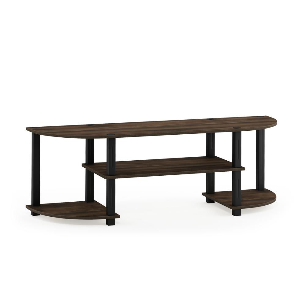 Furinno Turn-S-Tube Wide TV Entertainment Center, Columbia Walnut/Black. Picture 1