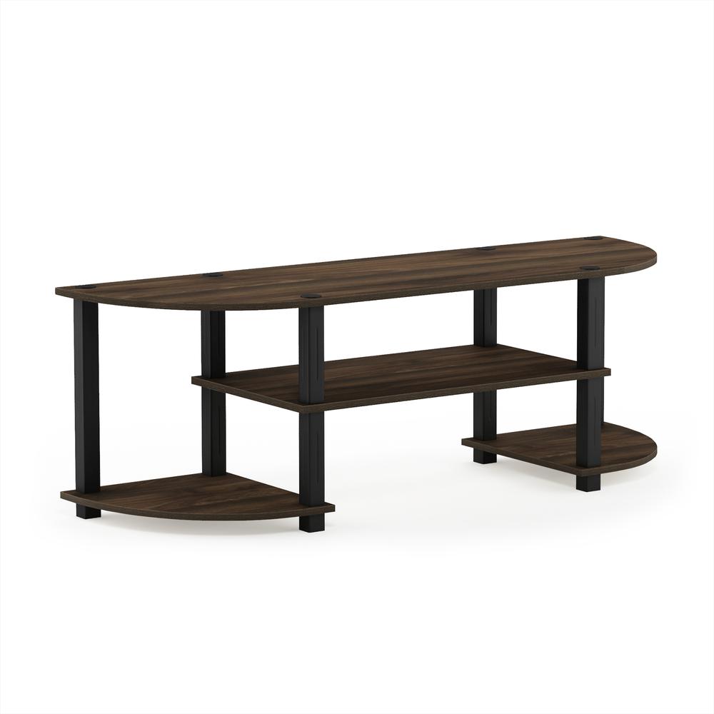 Furinno Turn-S-Tube Wide TV Entertainment Center, Columbia Walnut/Black. Picture 4