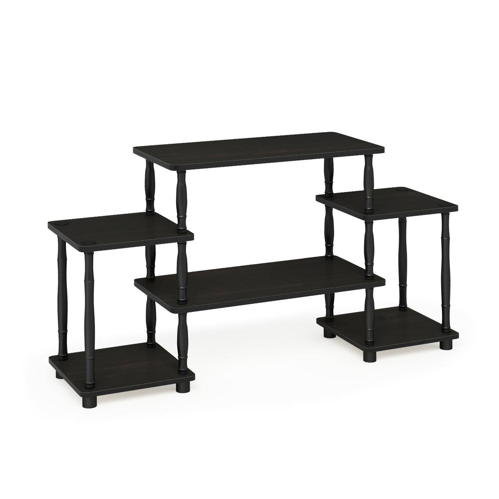 Furinno Turn-N-Tube No Tools Entertainment Center with Bamboo Tubes, Espresso/Black. Picture 1