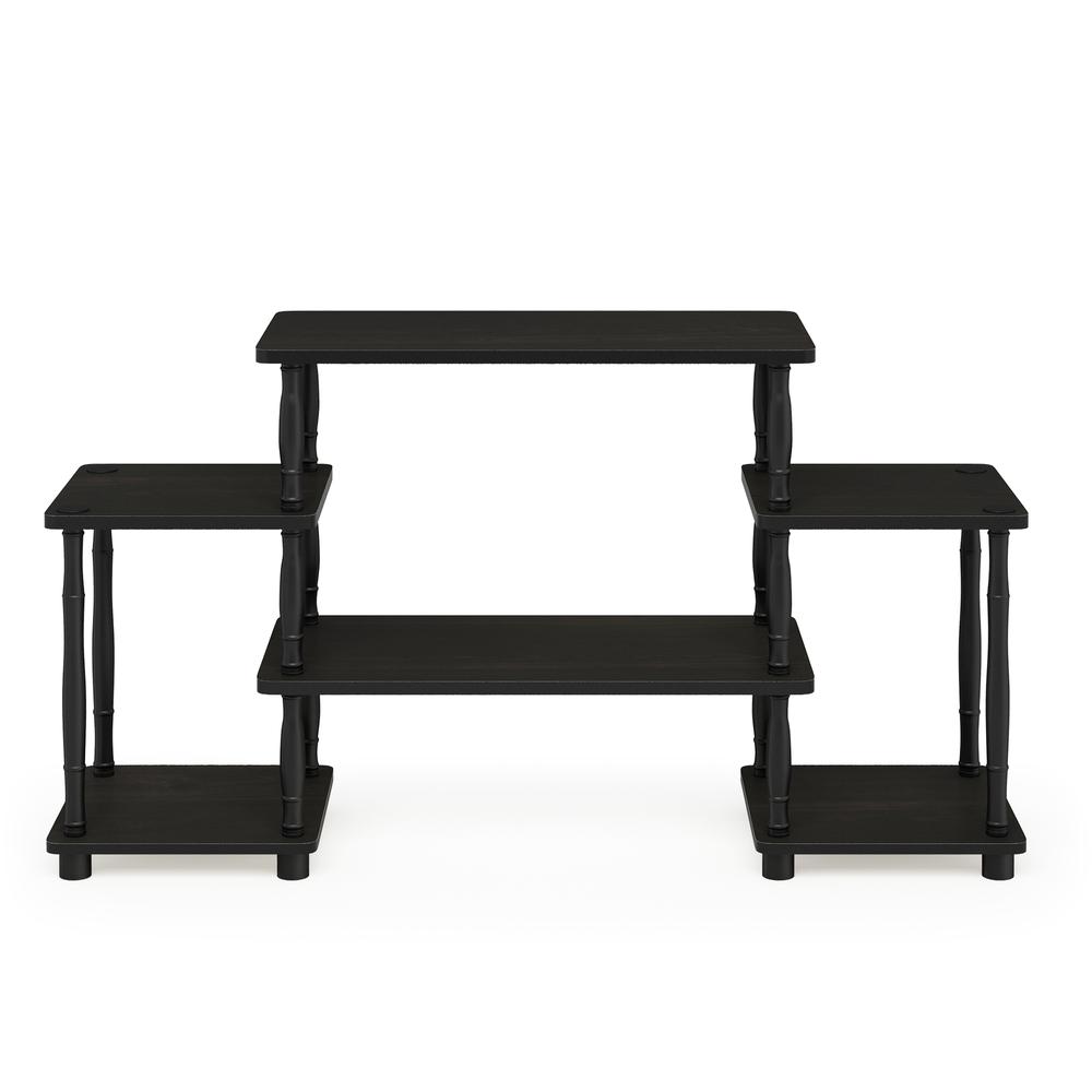 Furinno Turn-N-Tube No Tools Entertainment Center with Bamboo Tubes, Espresso/Black. Picture 3