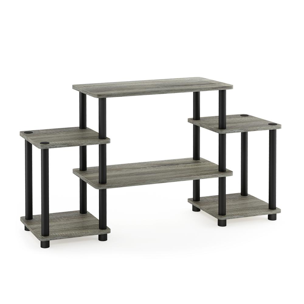 Furinno Turn-N-Tube No Tools Entertainment Center, French Oak/Black. Picture 1