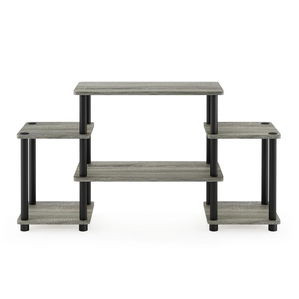 Furinno Turn-N-Tube No Tools Entertainment Center, French Oak/Black. Picture 3