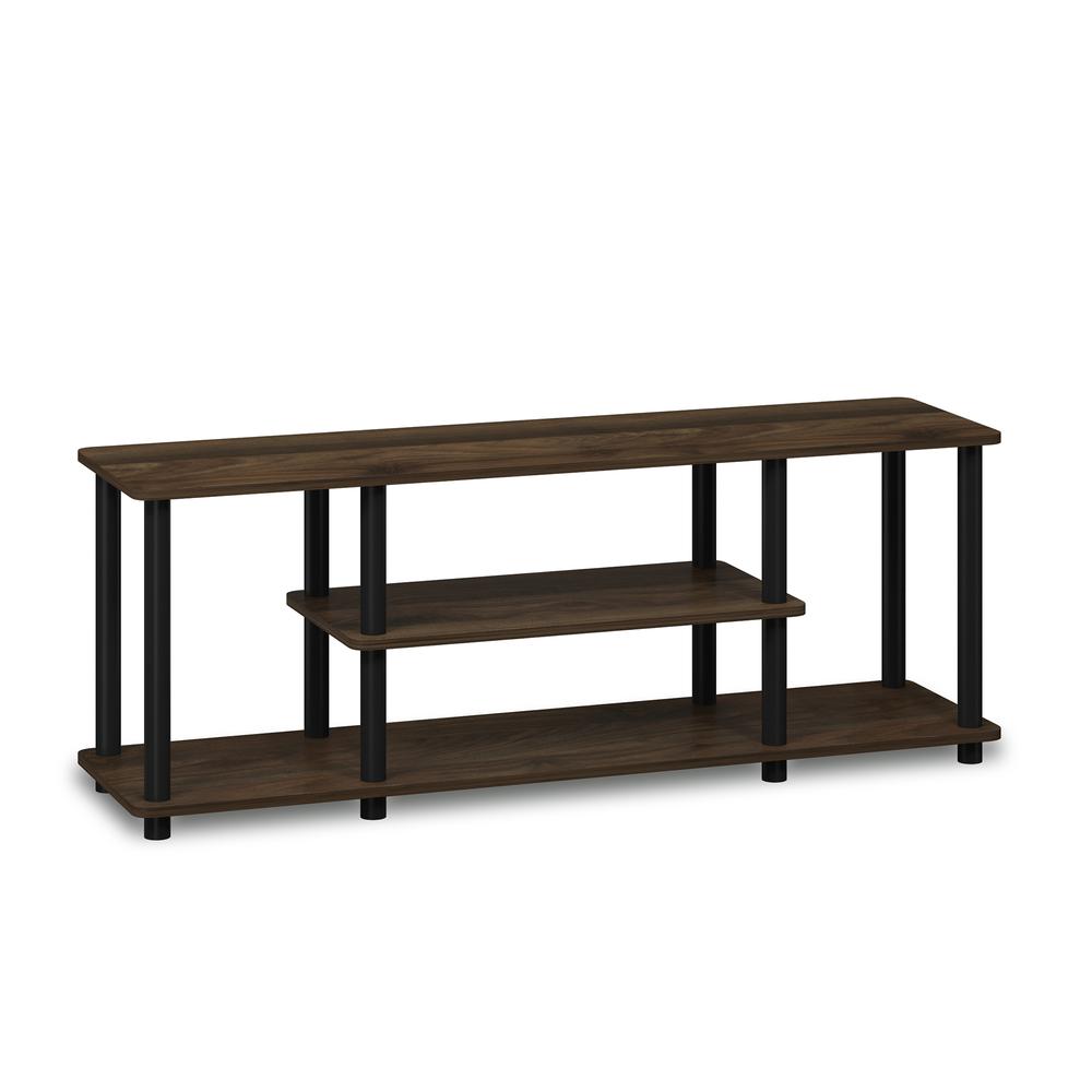Furinno Turn-N-Tube No Tools 3D 3-Tier Entertainment TV Stands, Columbia Walnut/Black. Picture 1