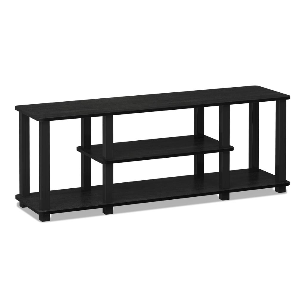 Turn-S-Tube No Tools 3D 3-Tier Entertainment TV Stands with Square Tube, Americano/Black. Picture 1