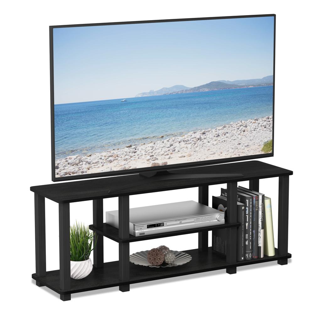Turn-S-Tube No Tools 3D 3-Tier Entertainment TV Stands with Square Tube, Americano/Black. Picture 4