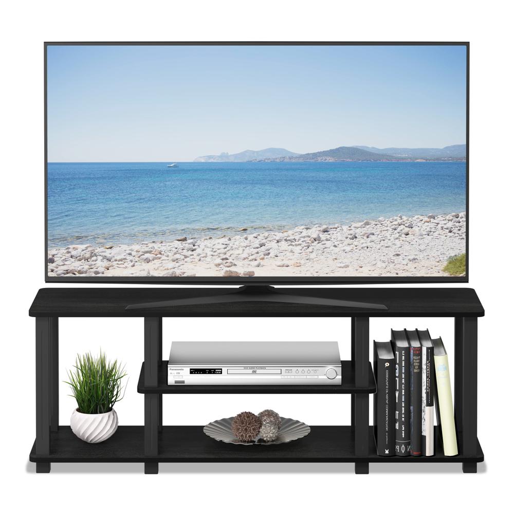 Turn-S-Tube No Tools 3D 3-Tier Entertainment TV Stands with Square Tube, Americano/Black. Picture 5