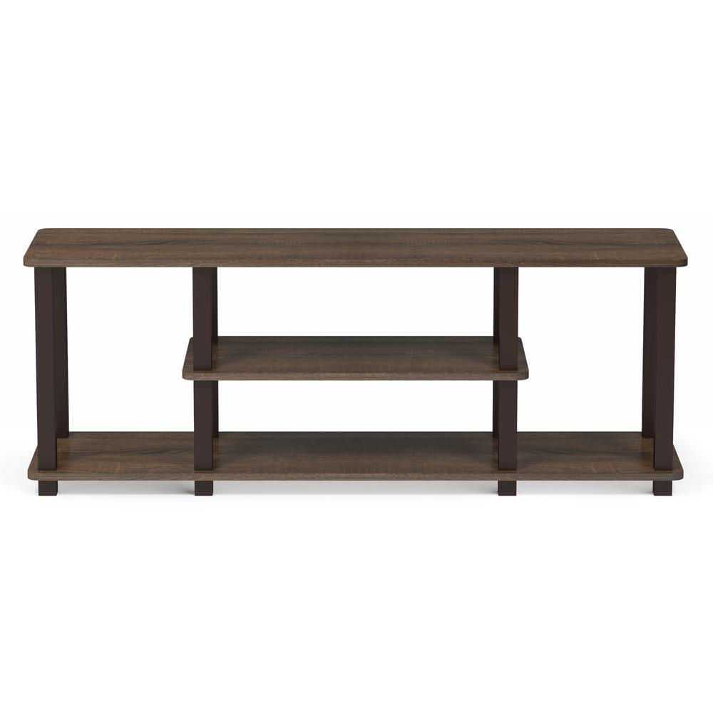 Furinno Turn-S-Tube No Tools 3D 3-Tier Entertainment TV Stands with Square Tube, Walnut/Brown, 18027WN/BR. Picture 3