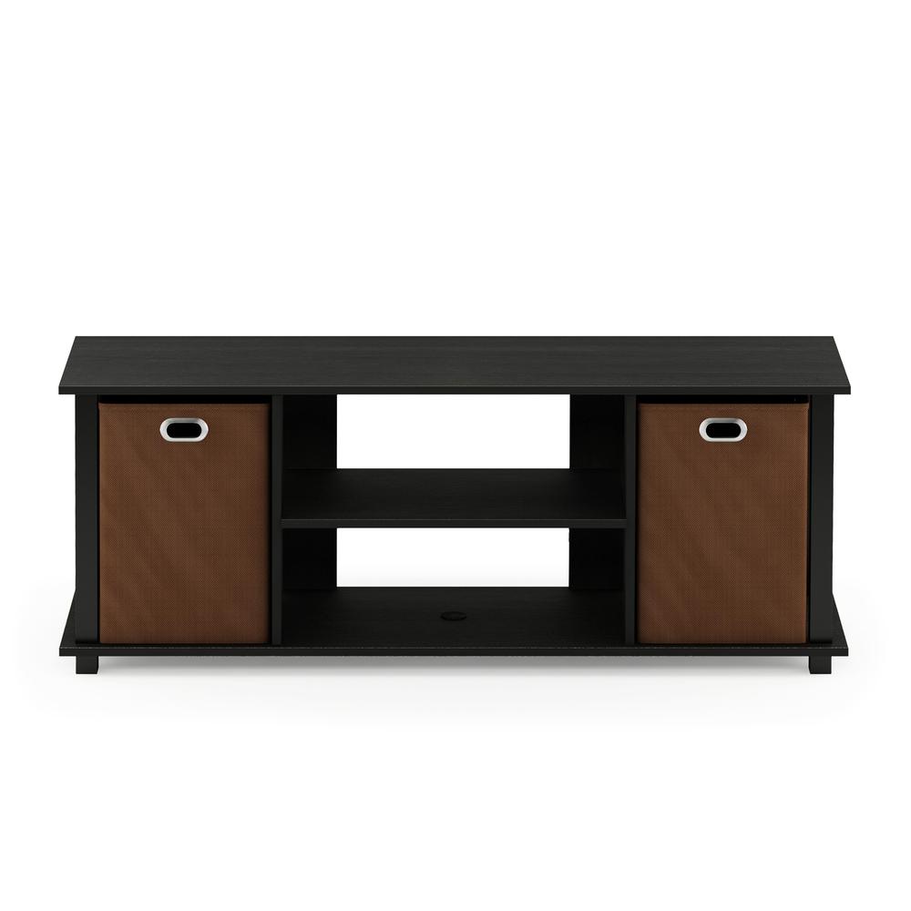 Econ Entertainment Center w/Storage Bins, Americano/Black/Medium Brown. Picture 3