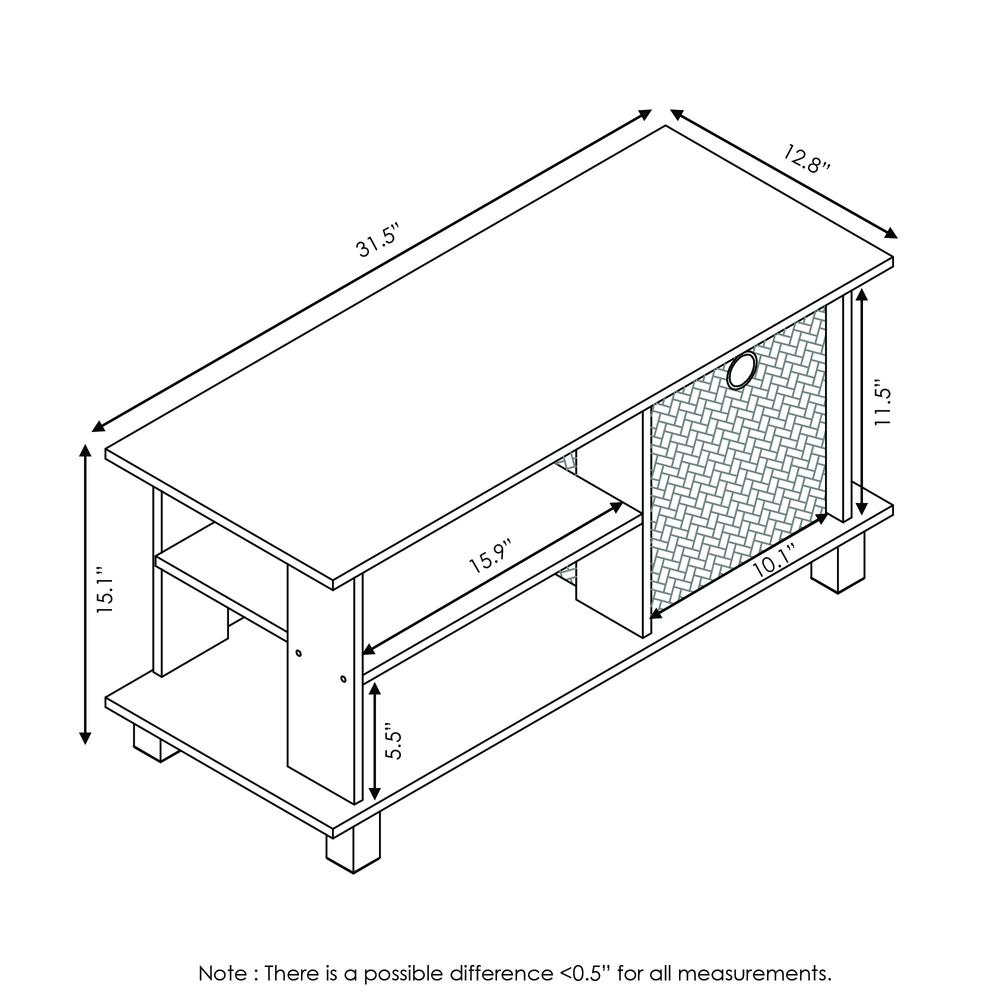 Furinno Simplistic TV Entertainment Center with Bin Drawers, French Oak/Black. Picture 2