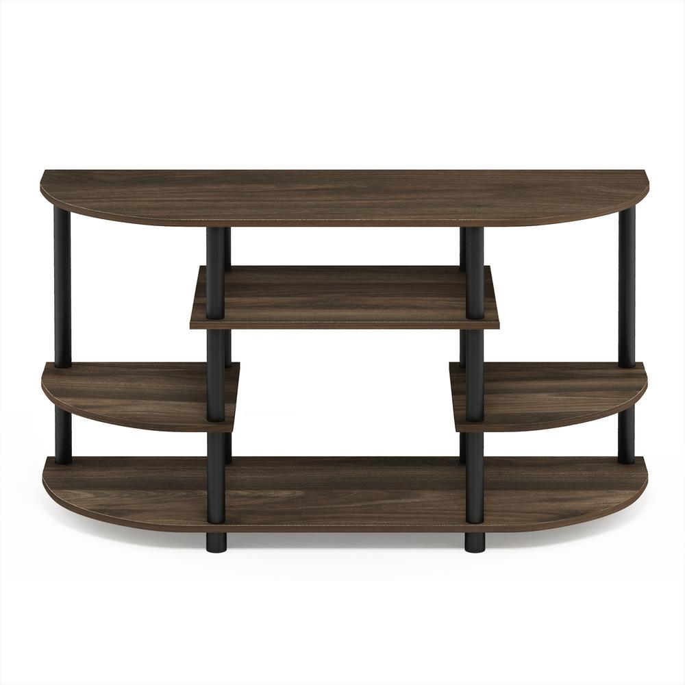Furinno JAYA 15116 Simple Design Corner TV Stand, Columbia Walnut/Black. Picture 3