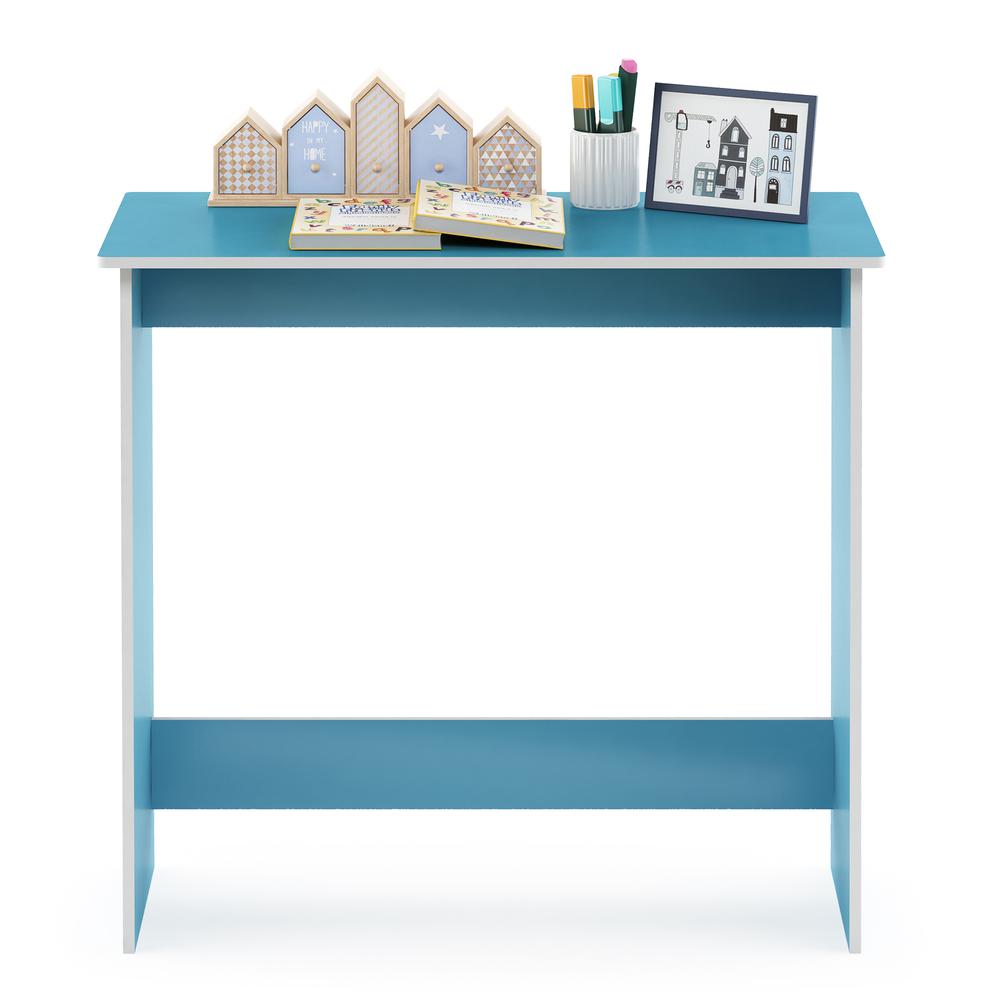 Simplistic Study Table, Light Blue/White. Picture 5