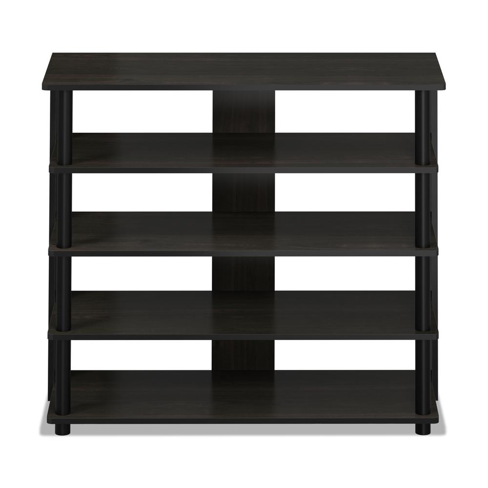 Turn-N-Tube 5 Tier Wide Shoe Rack, Espresso/Black. Picture 3