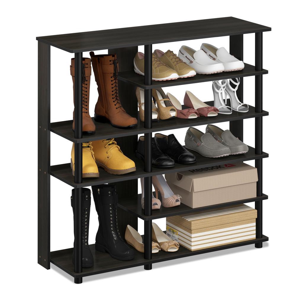Turn-N-Tube Multi Storage Shoe Rack, Espresso/Black. Picture 4