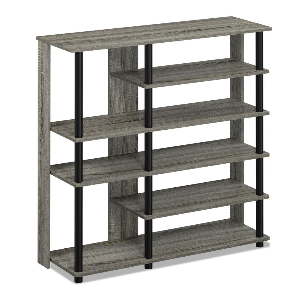 Turn-N-Tube Multi Storage Shoe Rack, French Oak Grey/Black. Picture 1