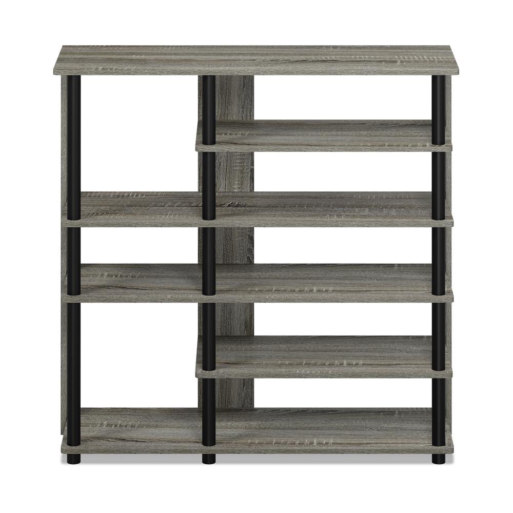 Turn-N-Tube Multi Storage Shoe Rack, French Oak Grey/Black. Picture 3