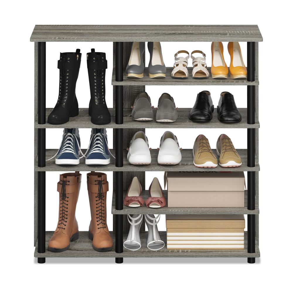 Turn-N-Tube Multi Storage Shoe Rack, French Oak Grey/Black. Picture 5
