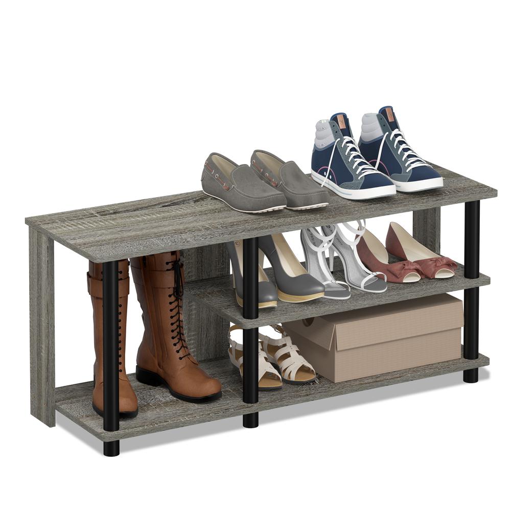 Turn-N-Tube Compact Multi Storage Shoe Rack, French Oak Grey/Black. Picture 4