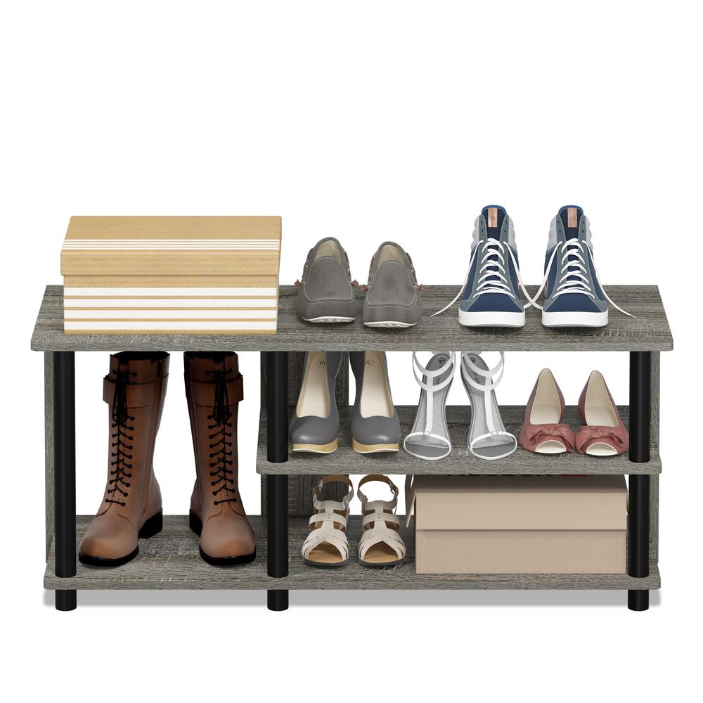 Turn-N-Tube Compact Multi Storage Shoe Rack, French Oak Grey/Black. Picture 5